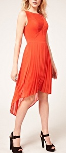 modern dipped hemline