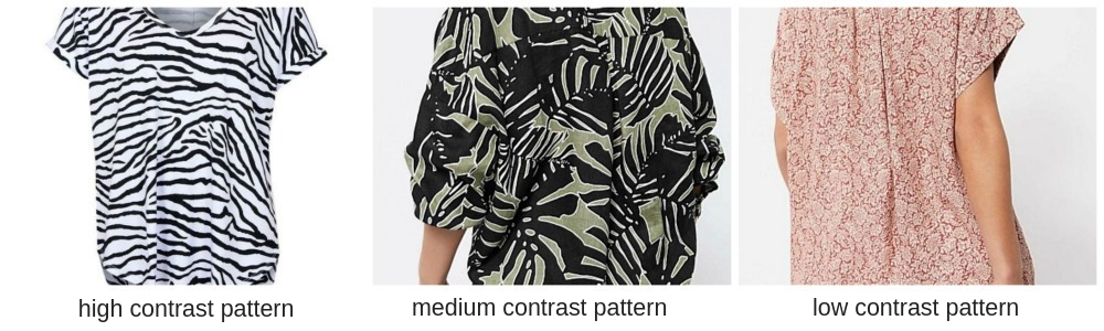examples of contrast levels in clothing patterns