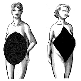 The Apple Horizontal Body Shapes: Oval & Diamond