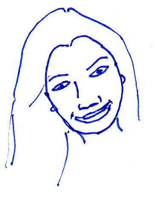Cristina asked me to remove her photo. Here's an outline of her face shape